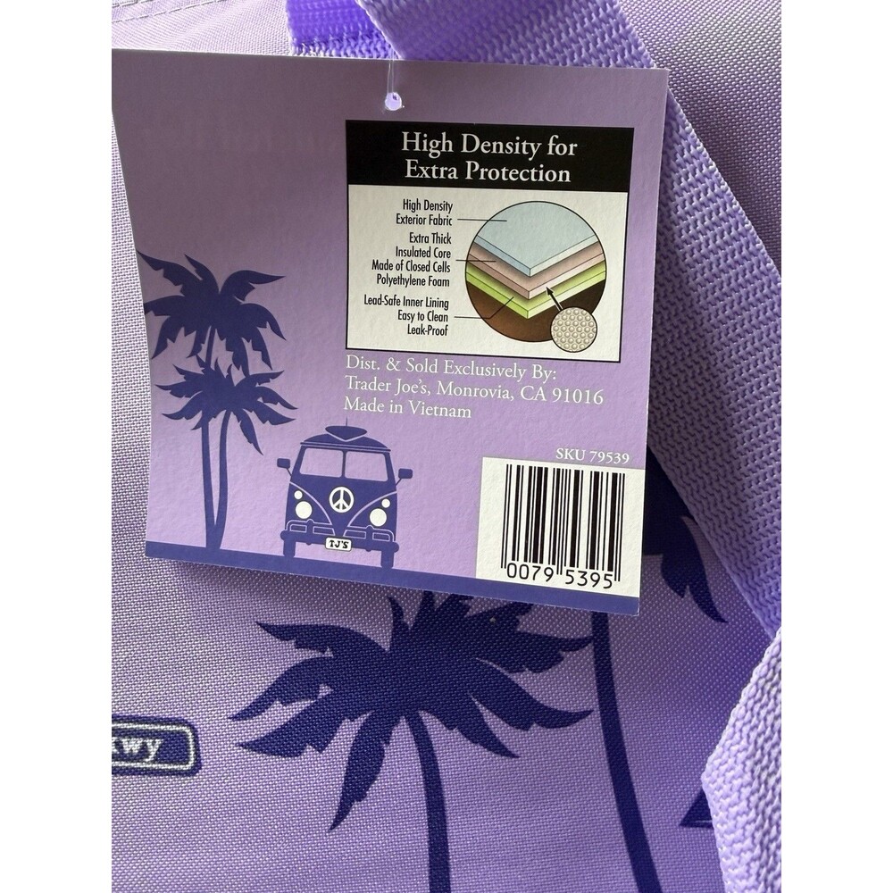 Trader Joe's Cooler Bag Purple Pain Large Insulated NEW 8 gal Ships Quick Free - Picture 7 of 9